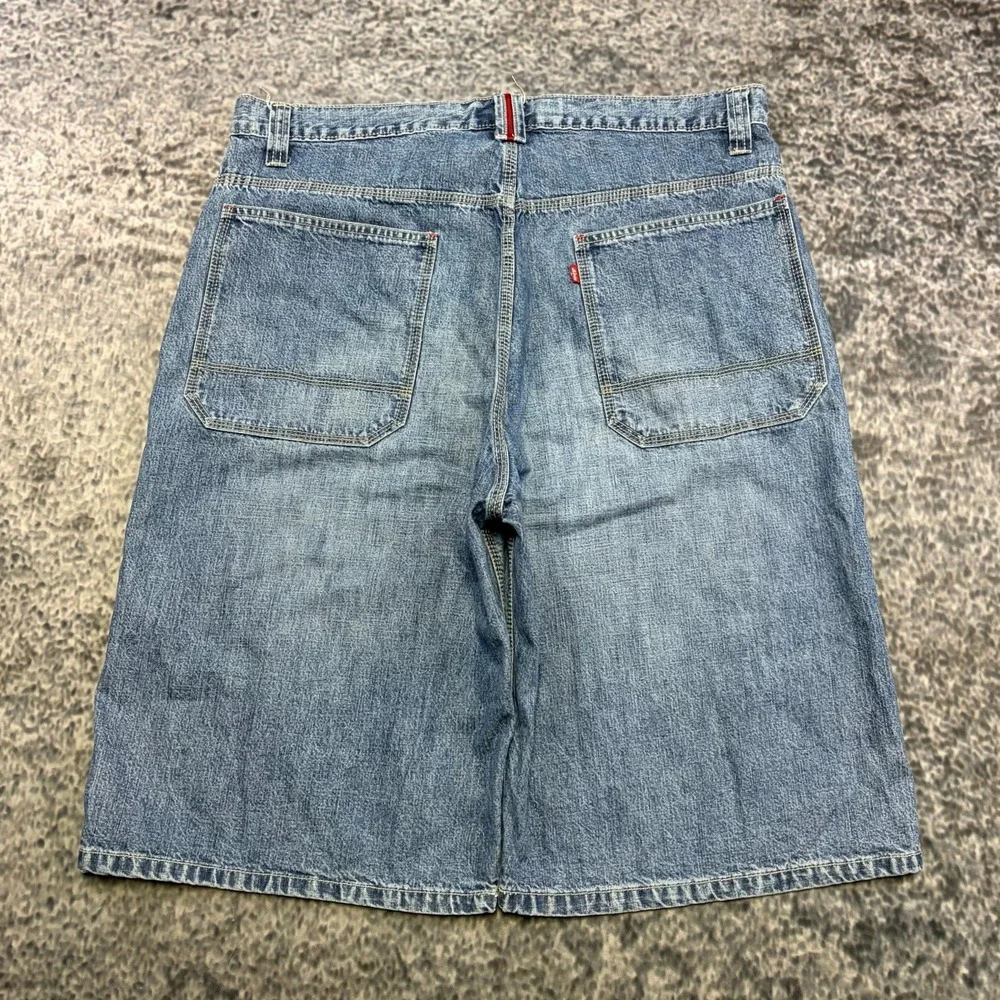 Levi's Worker Shorts Denim Mens 38 Blue Long Baggy Workwear Skater Jorts VTG Y2K